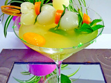 Cocktail œil du dragon (avec ou sans alcool)- longanes - jus de yuzu - menthe