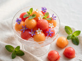 Coupelle élégante melon & pastèque & menthe & miel
