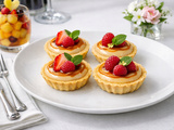 Mini tartelettes cannelées garnies de crème mascarpone à la pâte à tartiner Choco-Lion’s Mane