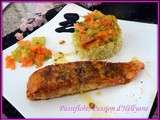 Pavé de saumon caramélisé et ses tagliatelles de courgette carotte