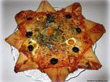 Pizza fleur ou étoile à la sauce   terrine de sanglier 
