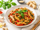 Poulet sauté au gingembre et à l’ail