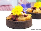 Tartelettes choco aux pommes/ raisins/ baies de goji caramélisée au miel et vitamines