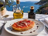 Tartine méditerranéenne au jambon cru et tomate & ail & huile d'olive