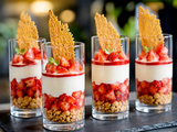Verrine « Fraise, miel, vanille & sablé