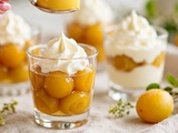 Verrines de mirabelles confites, chantilly vanillée