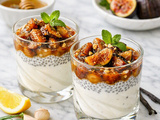 Verrines figues–skyr–chia - miel - épices