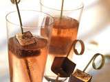 Saint-Valentin : Coupe de champagne rosé au foie gras chocolaté