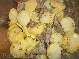 Salade de pommes de terre au boeuf cuit - Chaque étape en photo