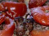Tomates farcies sur lit de riz Basmati