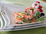 Cornes d'abondance de saumon fumé farci au fromage blanc et aux miettes de crevettes (Menu de Noël Lidl à 5 euros)