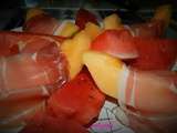 Melon au jambon Serrano et pastèque (très simple)