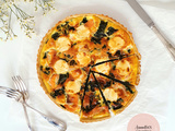 Quiche au fromage de chèvre, aux épinards et au saumon fumé