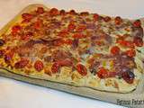 Pizza coppa, oignons, tomates