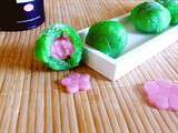 Mochi en rose et vert pour le Hina Matsuri