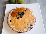 Gâteau aux citrons verts, coco et myrtilles