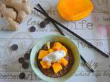 Riz au lait, chocolat-gingembre-mangue et son petit nuage de chantilly