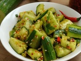 Liángbàn huángguā - Salade de concombre chinoise à l'ail et au piment