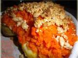 Crumble de fonds d’artichaut au poulet et aux carottes