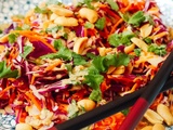Salade de chou rouge et carotte sauce cacahuètes