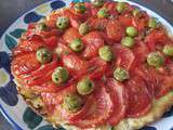 Tarte aux tomates et olives ,pâte à l'amande
