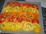 Assiette de tomates tout en couleur