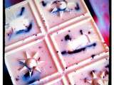 Tablette de chocolat blanc coeur oursons guimauve