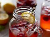 Limonade alcoolisée aux fraises et au sirop simple de basilic