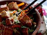 Salade asiatique au sésame et tofu mariné