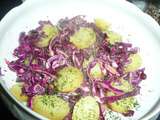 Salade de chou rouge et pommes de terre au vinaigre de cranberries