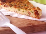 Quiche [sans pâte] aux tomates séchées, anchois, poivron vert & basilic