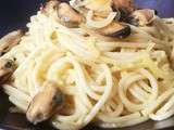 Spaghettis aux moules - sauce safranée