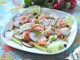 Californian Salad & japanese dressing { crevettes pochées au gingembre, jicama et melon d'eau }
