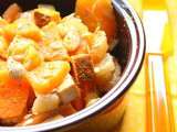 Poêlée de pâtisson & légumes oranges au tofu fumé
