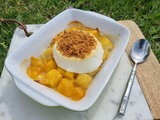 Ricotta rôtie à la mangue, miettes de spéculoos