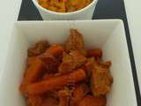 Sauté de porc aux carottes et au chorizo et son écrasée de patates douces