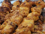 Brochettes de poulet au curry