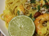 Linguine aux crevettes & lait de coco