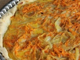 Quiche à la carotte, oignon, thon & cumin