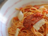 Spaghetti à la crème de poivron & au chorizo