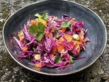 Salade fraicheur chou rouge carottes orange sésame