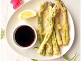 Tempura d'asperges vertes, sauce ponzu