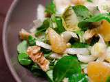 Salade d'endives au gorgonzola, aux noix et à la clémentine