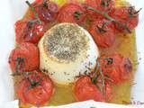 Ricotta rôtie et tomates grappes confites