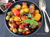 Salade de tomates cerises à la mélasse de grenade inspiration Sabrina Ghayour