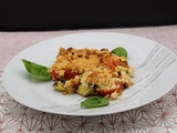 Crumble aux tomates, courgettes, basilic et chèvre