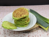 Pancakes aux poireaux et aux herbes