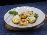 Pommes de terre farcies au fromage blanc et fromage de chèvre
