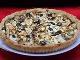 Tarte fine aux aubergines, pesto et féta