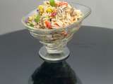 Optez pour cette délicieuse salade de riz au thon, champignons et poivrons
